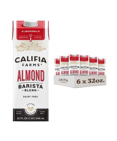 Califia Farms - Original Almond Barista Blend Almond Milk, Shelf Stable, Dairy Free, Plant Based, Vegan, Gluten Free, Non GMO, High Calcium, Milk Frother, Creamer, 32 Oz (Pack Of 6) Original Almond Barista Blend 32 Fl Oz (Pack of 6)
