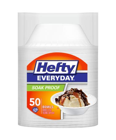 Hefty Everyday Soak-Proof Foam Bowls, 12 Ounce, 50 Count 12oz - 50 Count