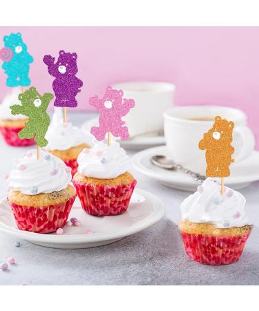 Cyodoos 25pcs bears Cake Toppers Cupcake Decorations bears Birthday Party Supplies Decorations Baby Shower Cake Decorations for Gender Reveal Theme Kids Birthday Party Supplies Color - Buy Online on SooperMarket.com