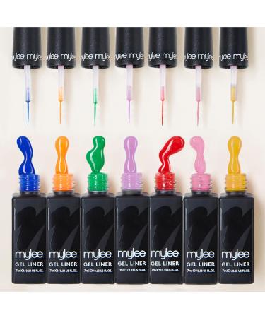 Mylee Liner Gel Nail Polish Set 7x7ml Kaleidoscope With Built-In Nail Art Brush - UV/LED Soak-Off Nail Art Manicure Pedicure for Professional Salon & Home Use - Long Lasting & Easy to Apply - Buy Online on SooperMarket.com