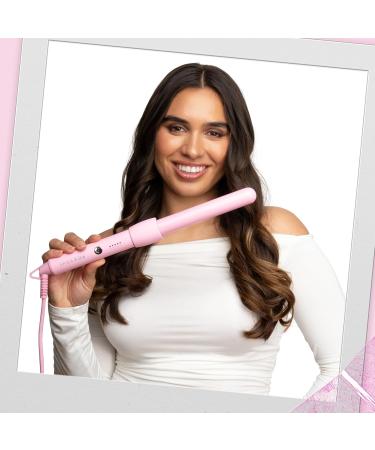FoxyBae Bounce Bae 1-Inch Ceramic Hair Curling Iron | Dual Voltage Curling Wand for Smooth Frizz-Free Hair | 360 Swivel Cord | Party-Pink - Buy Online on SooperMarket.com