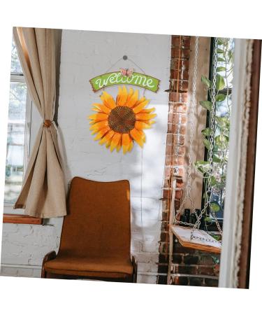 Zerodeko Fall Decor Home D cor Pendant Iron Welcome Card Sunflower 3d Front Door Wreath Sunflower Door Plaque - Buy Online on SooperMarket.com