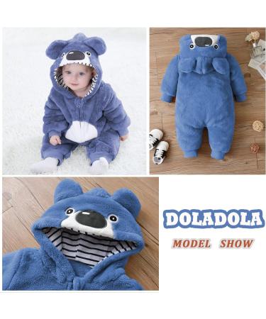 Doladola Unisex Baby Animal Romper - Spring/Autumn Flannel One Piece Pyjamas (12-18 Months, Bluekoala) - Buy Online on SooperMarket.com