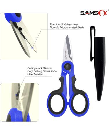 SAMSFX Heavy Duty Anti-Slip Serrated Fishing Scissors with Plastic Belt Case - Braid Line Cutter for Saltwater & Freshwater Fishing - Buy Online on SooperMarket.com