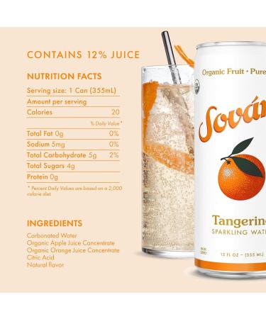 Sov ny Flavored Sparkling Water Variety Pack - USDA Organic Non-GMO Vegan Low Calorie Seltzer Drinks - Tangerine Raspberry & Green Apple - Best Seller 12 Pack 12 fl oz - Buy Online on SooperMarket.com