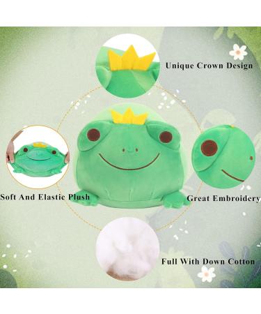 JUNERAIN Super Soft Frog Plush Stuffed Animal 35cm Emerald Green - Adorable Frog Squishy Hugging Pillow Toy for Kids - Cuddly Frog Decoration - Buy Online on SooperMarket.com