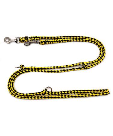 Dogeline Double-leash Practice line for medium dogs up to 45 kg over 39 colors very stable (3.50 m Dortmund) 3.50 m black and yellow