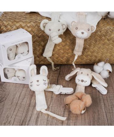 Buy 2-Pack Organic Cotton Pacifier Chains for Boys & Girls - Universal Pacifier Straps for Ages 0-36 Months | B r & Elephant Elephant-Bear - Buy Online on SooperMarket.com