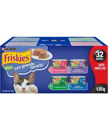 Purina Friskies Turkey Experience Wet Cat Food Super Pack 32 x 156g Cans Brown (44338) & Greatest Hits Wet Cat Food Pate Variety Pack 4 Flavours - 156 g Can (32 Pack) - Buy Online on SooperMarket.com