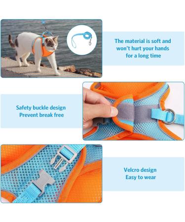 Escape-Proof Cat Harness and Leash Set - Reflective Vest for Small Cats | XXS Orange - Buy Online on SooperMarket.com