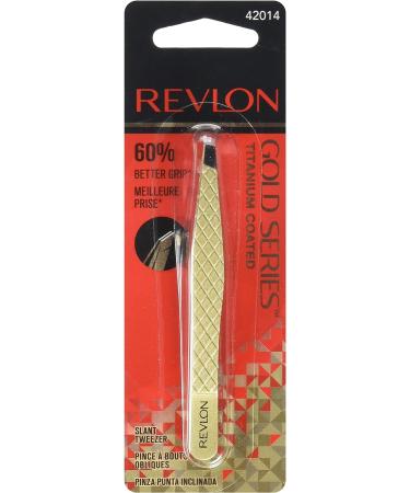 Revlon Gold Series Slant Tweezer - Precision Eyebrow Shaping Tool - Buy Online on SooperMarket.com