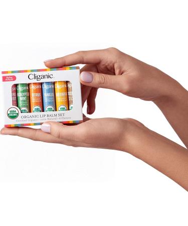 Cliganic Organic Lip Balm Set - 6 Pack, 0.15 fl oz Each | Natural Hydration - Buy Online on SooperMarket.com