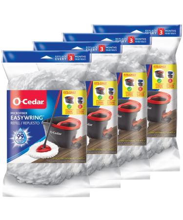 O-Cedar EasyWring Spin Mop Microfiber Refill (Pack of 4)