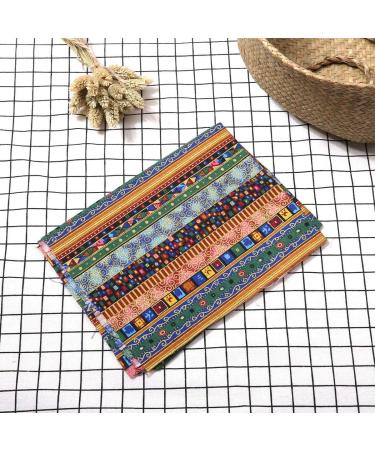 HAPYLY Pack of 4 Assorted Cotton and Hemp Pre-Cut Fat Quarters Quilt Fabric 50x70CM - Multicolor - Buy Online on SooperMarket.com
