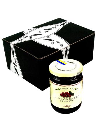 Hafi Lingonberry Preserves, 14.1 oz Jar in a BlackTie Box