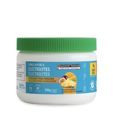 Organika Electrolytes Powder - Pineapple Passionfruit - Sugar-Free Hydration and Electrolyte Replenishment with Prebiotics and Vitamin C - 210g - 60 servings Pineapple Passion 60 Servings (Pack of 1)
