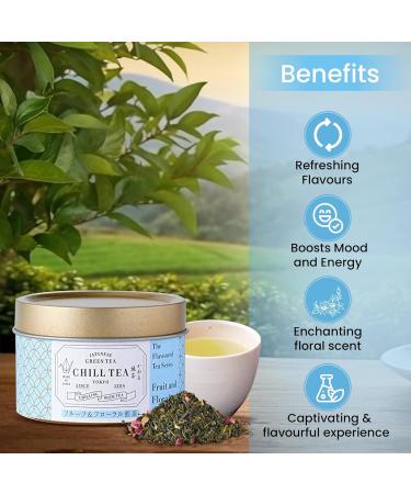 Fruit & Floral Green Tea by CHILL TEA Tokyo (30g Loose Leaf)- Japanese Tea Loose Leaf Tea Flavoured Tea- Fruity & Floral Flavour Fruit with Rosehip Made in Japan. - Buy Online on SooperMarket.com
