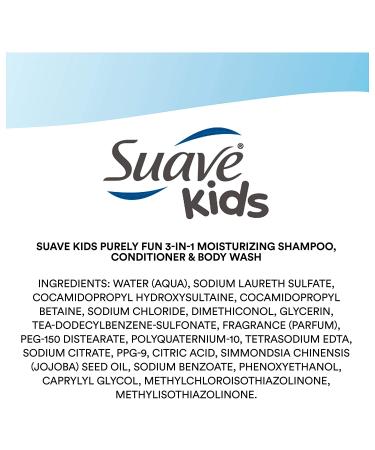 Suave Kids Purely Fun 3-in-1 Shampoo Conditioner Body Wash 28 Fl Oz - Pack of 4 | Paraben Free & Dermatologist Tested Kids Shampoo - Buy Online on SooperMarket.com