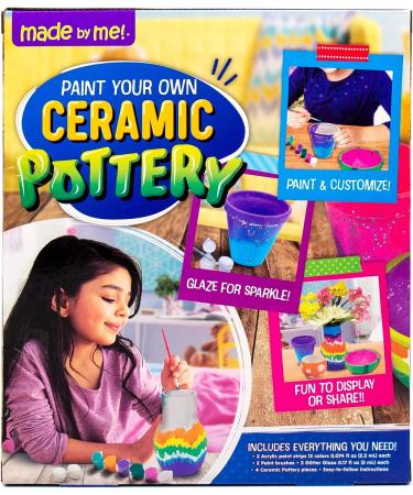 Paint Your Own Ceramic Pottery Kit for Kids | Fun Staycation Activity | Flower Pot, Vase & Bowl | Ages 6-9 - Buy Online on SooperMarket.com