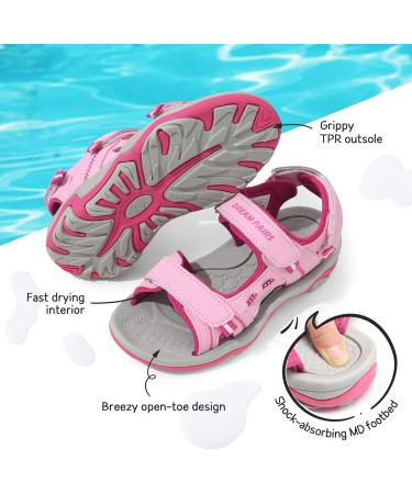 Buy Dream Pairs Girls' Summer Sports Sandals - Stylish Open Sneakers in Pink Fuchsia (33.5 EU) - International Shipping Available - Buy Online on SooperMarket.com