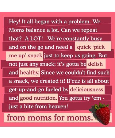 B'cuz Granola Bites 3 oz Strawberry-Mallow - Gluten Free & Healthy Snack for Adults and Kids - Vegan & Kosher - Pack of 4 - Buy Online on SooperMarket.com