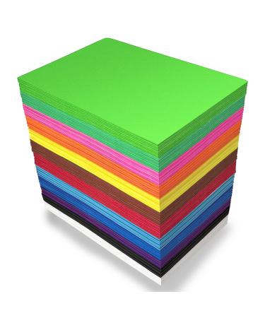 96pcs Foam Sheet Crafts 8.5X 5.5 in 12 Assorted Colors Eva Foam Paper Pieces for Kids Student Classroom Craft DIY Sewing Multicolor-96PCS 8.5 x 5.5 In