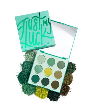ColourPop Just My Luck Green Eyeshadow Palette - Green & Neutral Eyeshadow Palette with Matte & Metallic Finishes - High-Pigment Eye Makeup with a Long-Wearing Formula (0.3 oz)