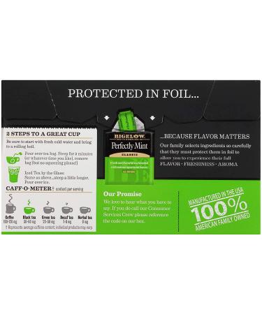 Bigelow Perfectly Mint Black Tea - Caffeinated, 120 Tea Bags (20 Count x 6 Pack) - Buy Online on SooperMarket.com