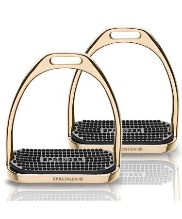 Sprenger Fillis stirrups 120 mm step width I stirrup with colored insert stainless steel 2 pieces gold