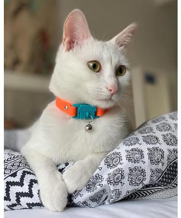 Kittyrama Cat Collar- Award Winning Breakaway Design, Vet Approved, As Seen in Vogue - Adult Tangerine - Buy Online on SooperMarket.com