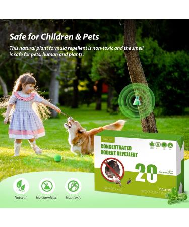 MAGIC CAT 20 Pack Peppermint Oil Rodent Repellent Balls - Natural Mouse Away for Car Engines, RV, Closet, Garage, Home - Pet Safe Rodent Control Solution - Buy Online on SooperMarket.com