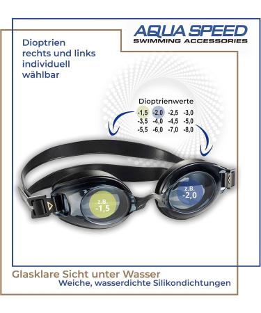 Aqua Speed Prescription Swimming Goggles - Lumina Black Tinted for Myopia | Custom Dioptries for Adults - Buy Online on SooperMarket.com