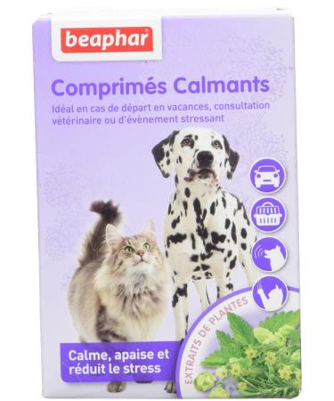 BEAPHAR NO STRESS - Valerian Calming Tablets for Dogs and Cats - Natural Plant Extracts - Reduces Stress & Behavioral Problems Without Addiction or Drowsiness - Pack of 20