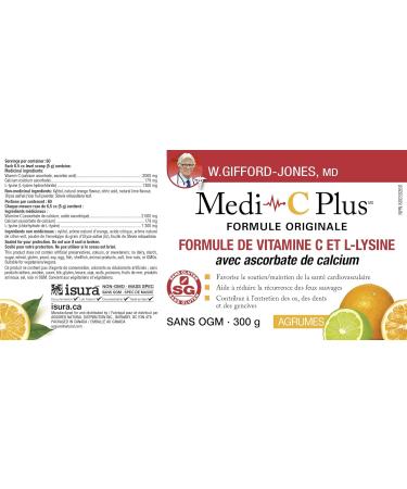 Preferred Nutrition Medi C Plus Citrus with Calcium Powder Vitamin C & L- Lysine Formula (300g) - Buy Online on SooperMarket.com
