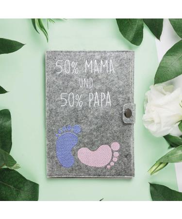 Cozy Raccoon Mutterpass Cover - Felt 50% Mom & Dad | Made in Germany | Personal Gift for Pregnant Moms | Indoor Pockets for Insurance & Ultrasound Images - Buy Online on SooperMarket.com