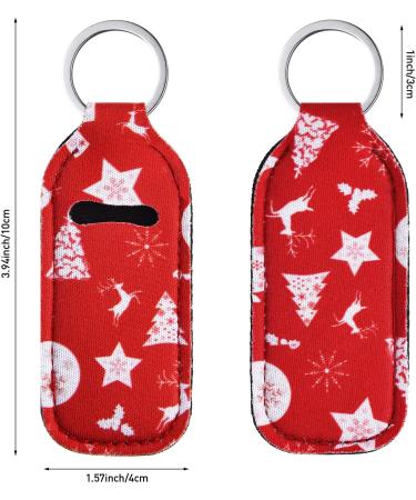6 Pack Christmas Lipstick Holder Keychains - Neoprene Protective Cases for Lip Balm & Lipstick | Perfect Gift for Girls & Women - Buy Online on SooperMarket.com