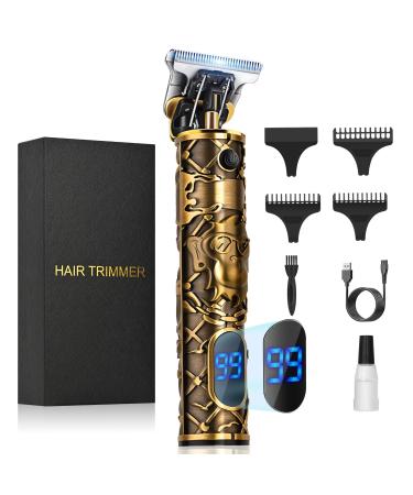 YiLFo Hair Clippers Beard Trimmer Men Precision Detailer Trimmer for Men Cordless with LED Screen Pro T-Blade Gapped Shavers Vintage Grooming Haircut Kit Rechargeable Razor for Barber & Home