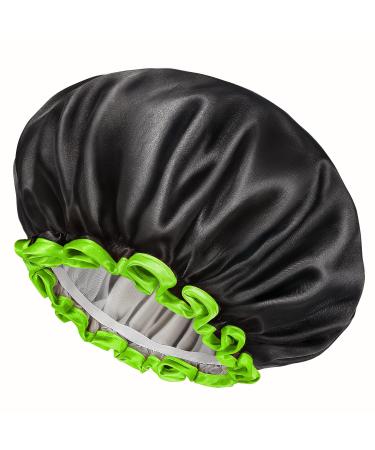 Mikimini Black Shower Hood for Women Men & Girls 2-Pack Reusable Waterproof Bathing Hood with Soft PEVA Lining Stretchy Medium Black & Green - Buy Online on SooperMarket.com