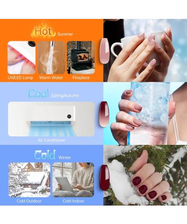 YTD Likomey Gel Polish Set 15ml Color Changing Nude Pink Burgundy Red and Glitter Nails Gel Kit Fall Winter Thermal Ombre Change Colors Translucent Salon Manicure UV Nail Vernis 2 Pcs 0.5 Oz 2-nude Pink Burgundy Red 15 ml (Pack of 2) - Buy Online on SooperMarket.com