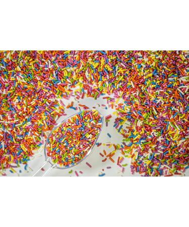 Natural Rainbow Sprinkles - Dairy, Nut, Gluten, Soy Free | Vegan & Kosher | 1.5 lbs Cupcake & Cake Topper | Resealable Container - Buy Online on SooperMarket.com