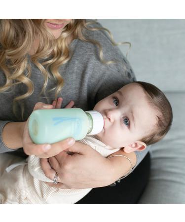 Dr. Brown's Options+ Glass Baby Bottle Sleeve - 100% Silicone, 4 oz Narrow, Mint - 1 Count - Buy Online on SooperMarket.com