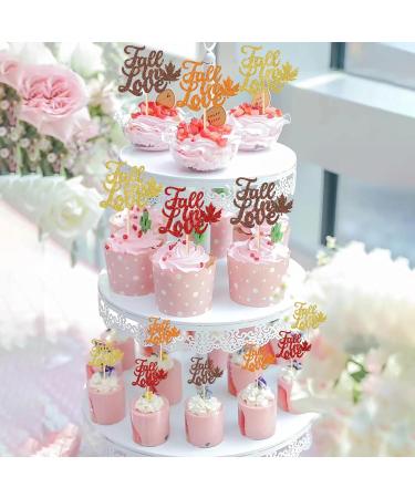 Rsstarxi 24 Pack Glitter Fall in Love Cupcake Toppers Fall leaves Thanksgiving Day Cupcake Toothpicks Bridal Shower Cupcake Decorations for Wedding Engagement Party Cake Decorations Design 1 Multi - Buy Online on SooperMarket.com