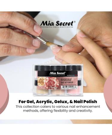 Mia Secret Rosegold Colored Acrylic Nail Art Powder Collection - 6PC | International Shipping Available - Buy Online on SooperMarket.com