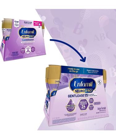 Enfamil NeuroPro Gentlease Baby Formula 8 Fl Oz Bottles (Pack of 4) - Brain and Immune Support with DHA - Clinically Proven to Reduce Fussiness, Gas, and Spit-Up in 24 Hours - Buy Online on SooperMarket.com