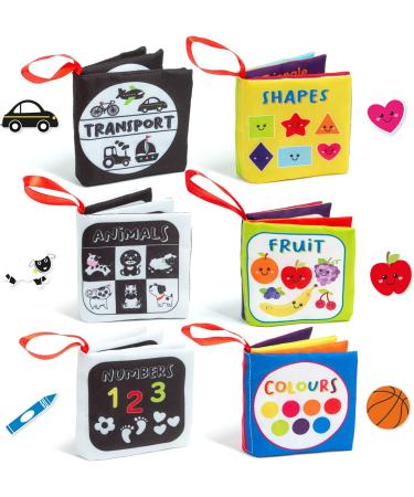 Soft Books for Babies - Set of 6 Sensory Books (0-6 months) - Ideal Baby Gift - Buy Online on SooperMarket.com