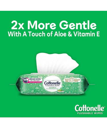 Cottonelle GentlePlus Flushable Wet Wipes with Aloe & Vitamin E - 252 Total Wipes, 6 Packs Adult Wet Wipes - Buy Online on SooperMarket.com