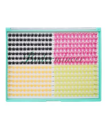 Buy Bodermincer 336 Clusters D Curl False Eyelashes - 10-12-14-16mm Mixed Colors | Volume Lashes Set for DIY Extensions - Buy Online on SooperMarket.com