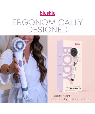 Blushly Rechargeable Exfoliating Body Brush with 3 Cleansing Heads | Shower Body Brush - 14 Turquoise - Buy Online on SooperMarket.com