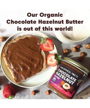 Wilderness Poets Organic Chocolate Hazelnut Butter | 100% Organic No Palm Oil | 8 oz Glass Jar - 70% Hazelnuts 30% Dark Chocolate - Buy Online on SooperMarket.com