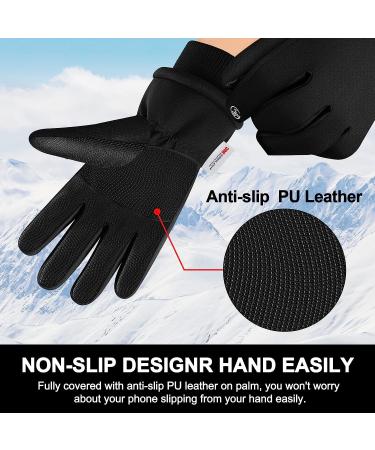 LECEVOCY Winter Warm Thermal Snow Gloves - Waterproof, Windproof, Touchscreen Ski Gloves for Cold Weather -30, Ideal for Work, Hiking, Running, Cycling, Riding, and Outdoor Activities - Men & Women (Black, Medium) - Buy Online on SooperMarket.com